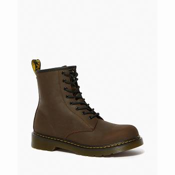 Dr Martens Gyerek 1460 Faux Fur Lined Lace Up Bakancs Barna